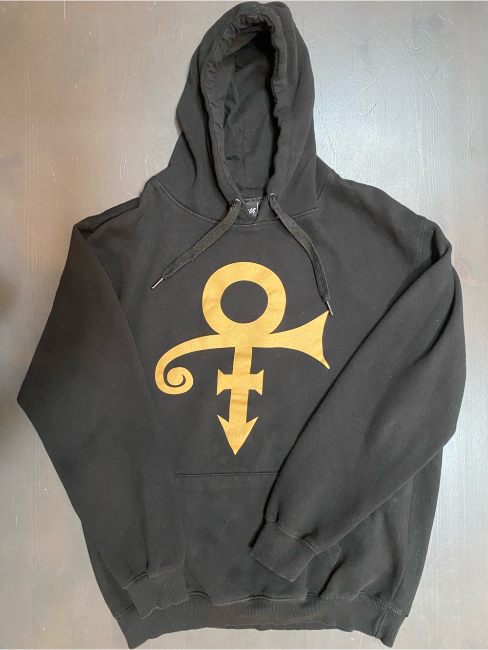 Prince Estate Gold Symbol Logo Graphic Black Hoodie – Size Large